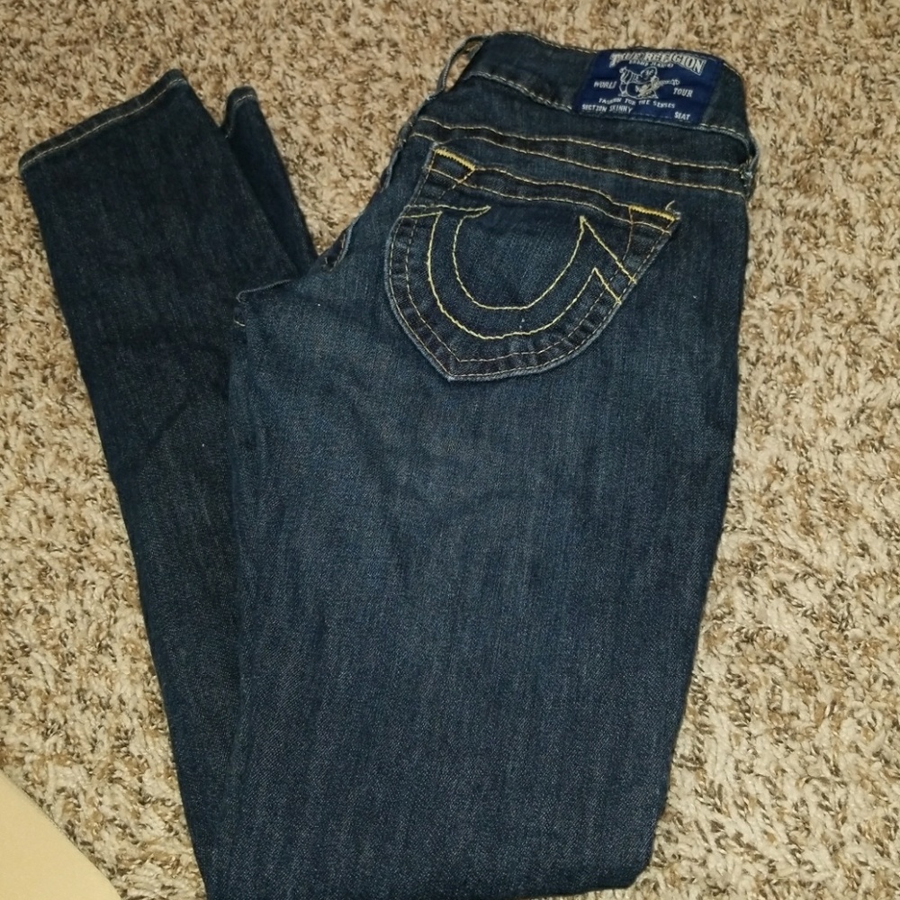 True Religion Women's Dark Blue Jeans
